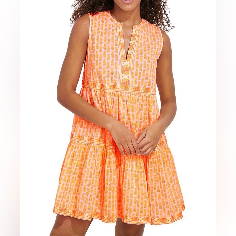 Vineyard Vines tiered pineapple dress